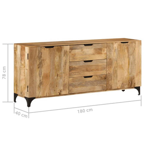 Rustika Rowe -  Sideboard Solid Mango Wood 180x40x80 cm